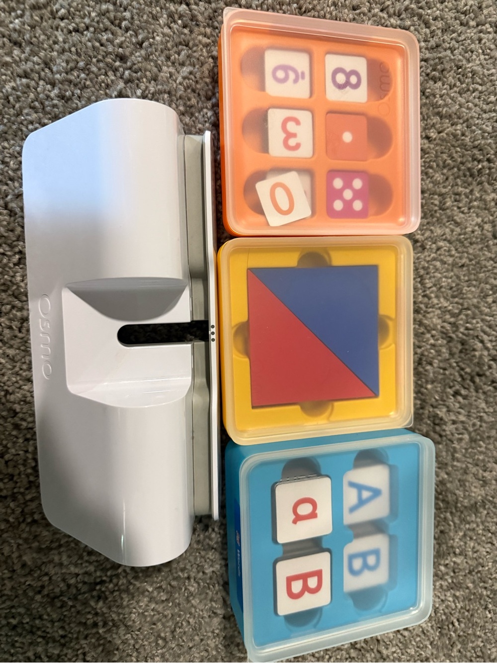 Interactive Learning Blocks Set - White with Orange, Yellow, Blue